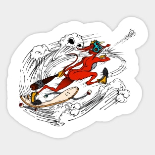 skater fox t-shirt 6 Sticker